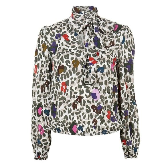 Ted Bak­er Charia Wilder­ness Tie Neck Blouse - Picture 4 of 13